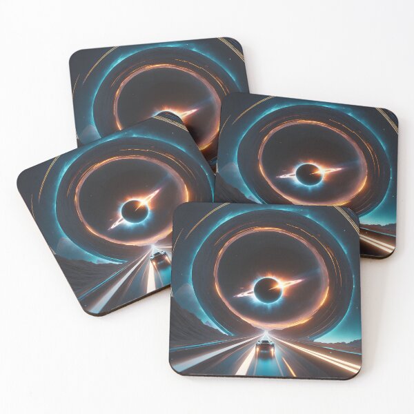 Item preview, Cosmic Nexus: Black Hole's Embrace Amidst Urban Luminance designed and sold by Ashidre.