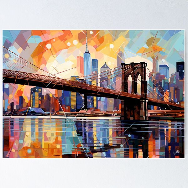 Item preview, Brooklyn Bridge in New York Abstract Art - United States designed and sold by ArsUrbis.