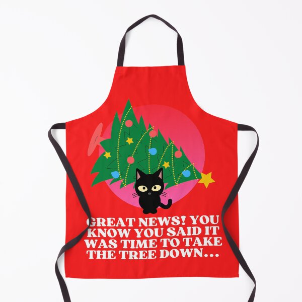 Item preview, Funny Black Cat Pushing Christmas Tree | Funny Black Cat Christmas Tree Meme designed and sold by McThingummy.