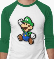 Custom Paper Mario Luigi Shirt Men's Baseball ¾ T-Shirt