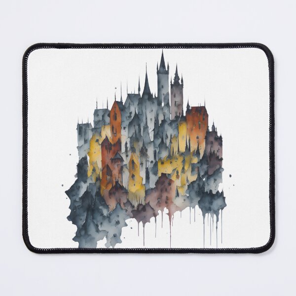 Item preview, Medieval Cityscape Abstarct Watercolour  designed and sold by MoxieVibe.