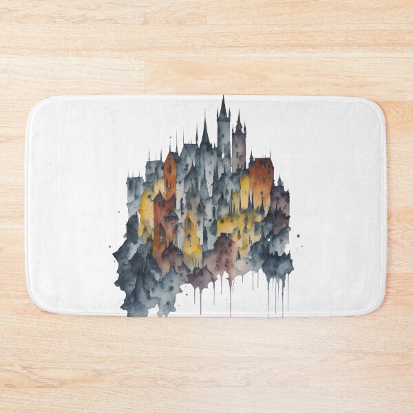 Item preview, Medieval Cityscape Abstarct Watercolour  designed and sold by MoxieVibe.