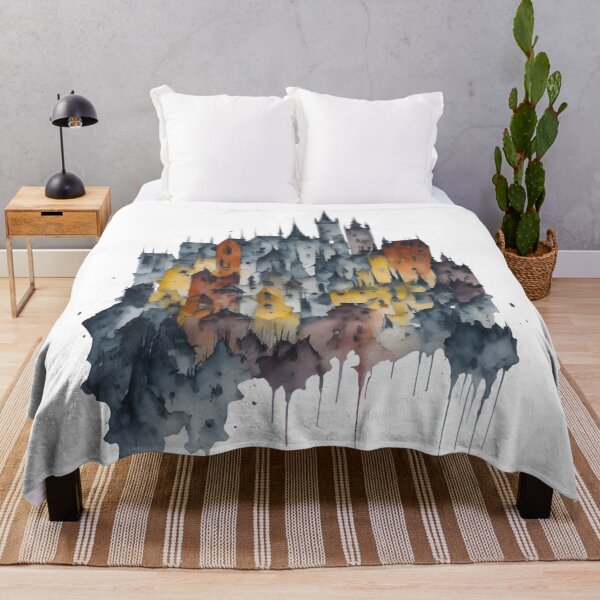 Item preview, Medieval Cityscape Abstarct Watercolour designed and sold by MoxieVibe.