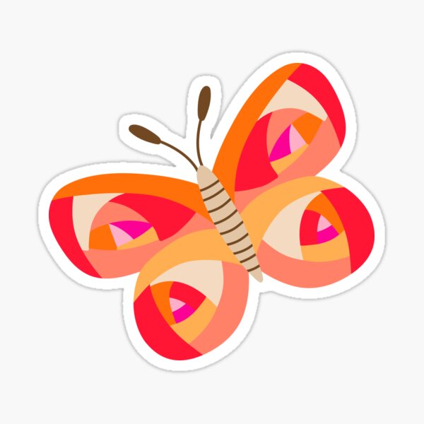 Item preview, Vibrant Red Pink Orange Yellow Butterfly designed and sold by Nicola-Rowe.