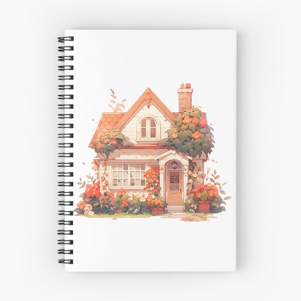 Item preview, Cozy Cottage with Summer Flowers in Rustic and Cottagecore Style designed and sold by CozyKawaiiArt.