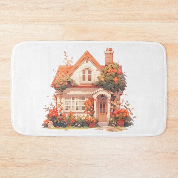Item preview, Cozy Cottage with Summer Flowers in Rustic and Cottagecore Style designed and sold by CozyKawaiiArt.