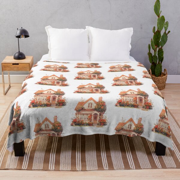 Item preview, Cozy Cottage with Summer Flowers in Rustic and Cottagecore Style designed and sold by CozyKawaiiArt.