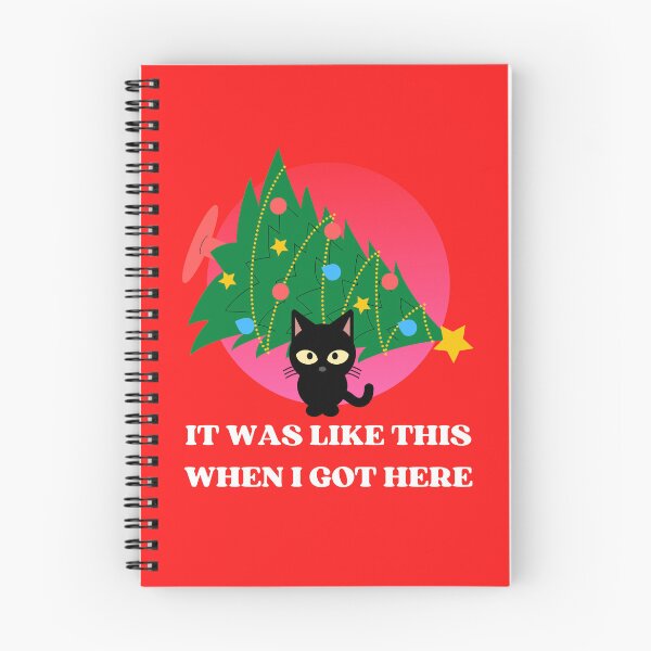 Item preview, Funny Black Cat Pushing Christmas Tree | Funny Black Cat Christmas Tree Meme designed and sold by McThingummy.