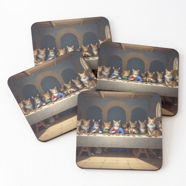 Item preview, Feasting Felines - The Last Supper Transformed with Playful Cats designed and sold by sadsapiens.