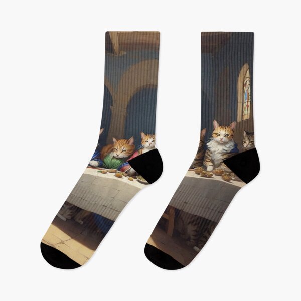 Item preview, Feasting Felines - The Last Supper Transformed with Playful Cats designed and sold by sadsapiens.