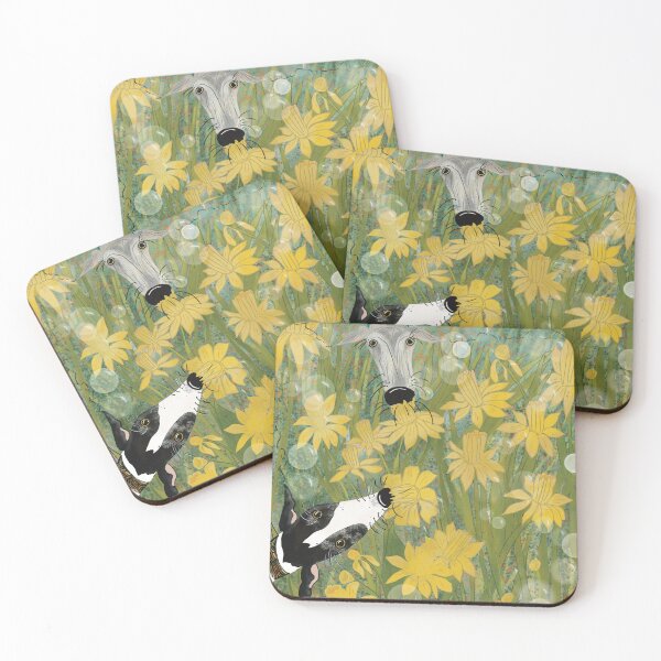 Item preview, Greyhounds sniffing daffodils designed and sold by greytcollective.