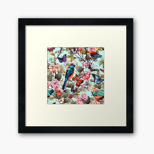 Vista previa del artículo con la obra «pájaros con flores estilo transparente 2», diseñado y vendido por Zwzc.