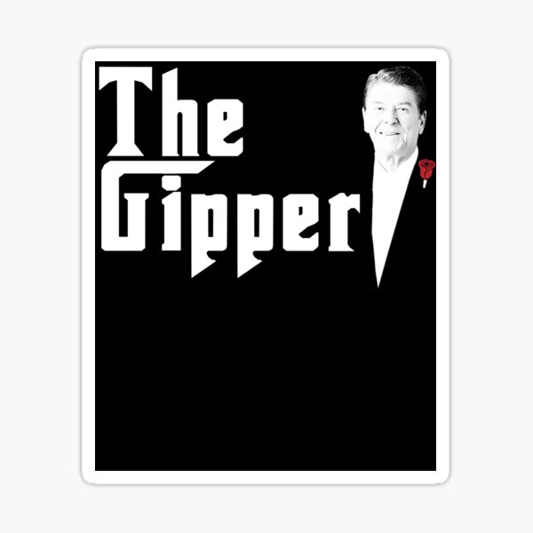 Aperçu de l'œuvre Le Gipper Reagan '84 Rétro 1984 84 T-shirt à capuche autocollant Rétro années 80 1980 Retour en arrière Parrain créée et vendue par arcadetoystore.