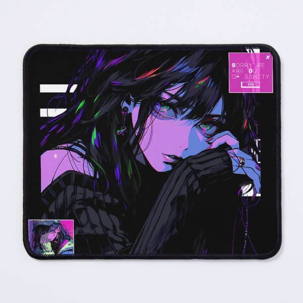 Item preview, Chronically Online Cyberpunk Anime Girl designed and sold by CursedInk.