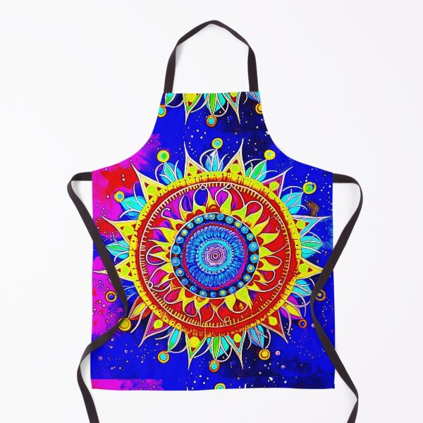 Item preview, Blue Flower Mandala with rainbow colors designed and sold by Earth Nature Creations.