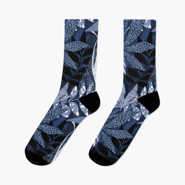 Item preview, Monochromatic Boho Botanicals 2. layered and textured Midnight Blues designed and sold by Dominiquevari.