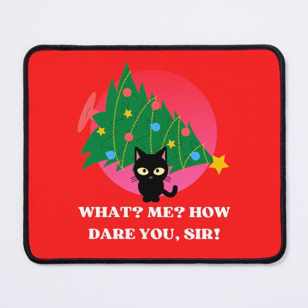 Item preview, Funny Black Cat Pushing Christmas Tree | Funny Black Cat Christmas Tree Meme designed and sold by McThingummy.