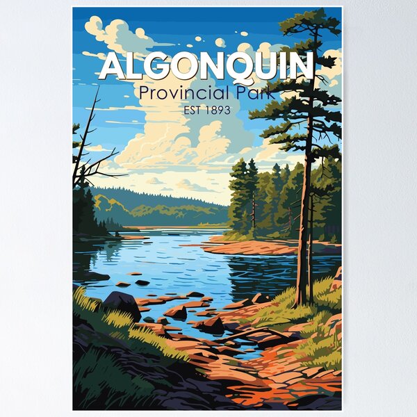 Item preview, Algonquin Provincial Park Travel Art Vintage designed and sold by KrisSidDesigns.