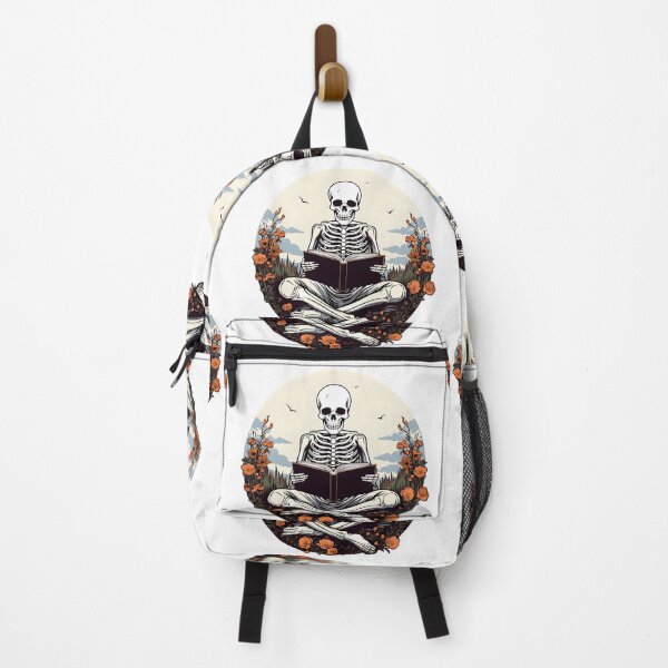 Item preview, Enchanted Skeleton Immersed in the Joy of Reading - Reading Cartoon Characters designed and sold by Ordinary Life Works.