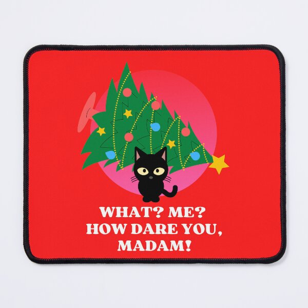 Item preview, Funny Black Cat Pushing Christmas Tree | Funny Black Cat Christmas Tree Meme designed and sold by McThingummy.