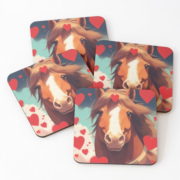 Item preview, A design of a brown and white pony with red hearts designed and sold by Msretief.