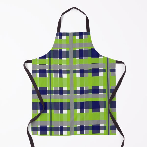 Item preview, Retro Modern Plaid Pattern in Lime Green, Bright Navy Blue, Gray, and White designed and sold by kierkegaard.