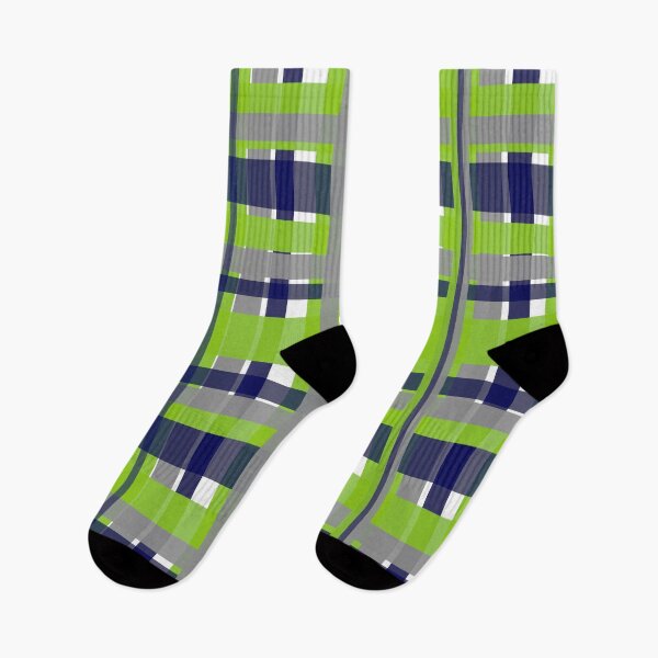 Item preview, Retro Modern Plaid Pattern in Lime Green, Bright Navy Blue, Gray, and White designed and sold by kierkegaard.