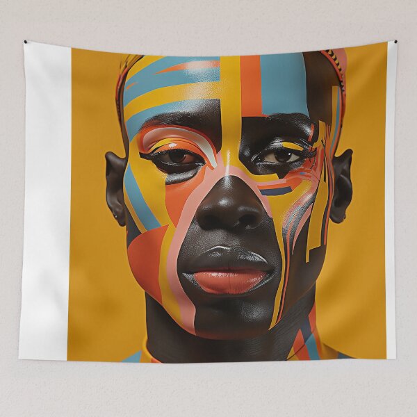 Item preview, Nigerian portrait that blends the realism of Classical art designed and sold by WallWhimsyWorks.