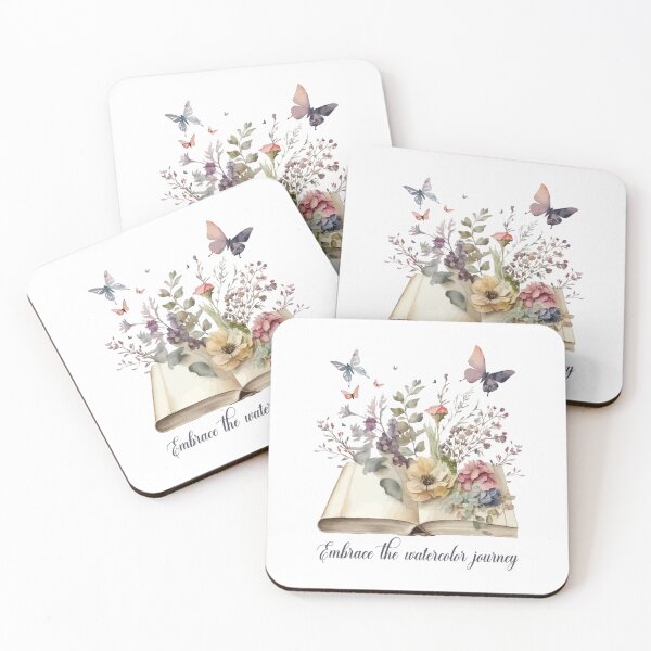 Item preview, Watercolor open book, funny reading flowers, flowers designed and sold by Easonseay.