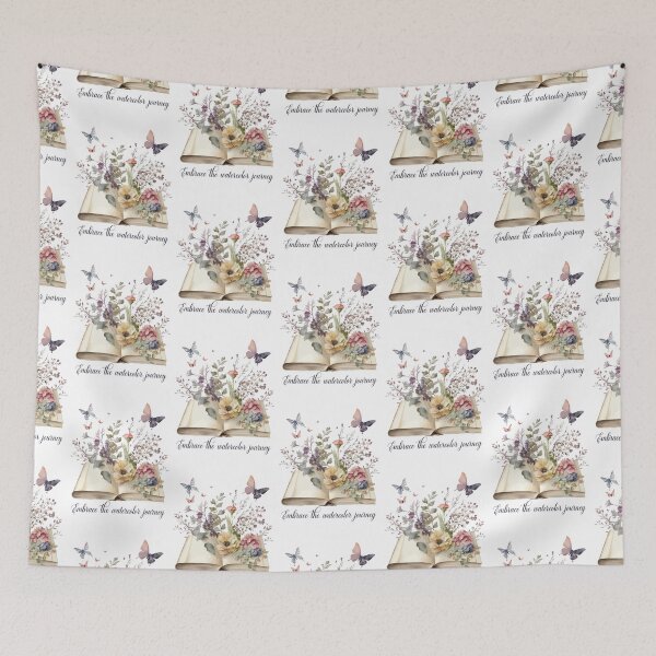 Item preview, Watercolor open book, funny reading flowers, flowers designed and sold by Easonseay.