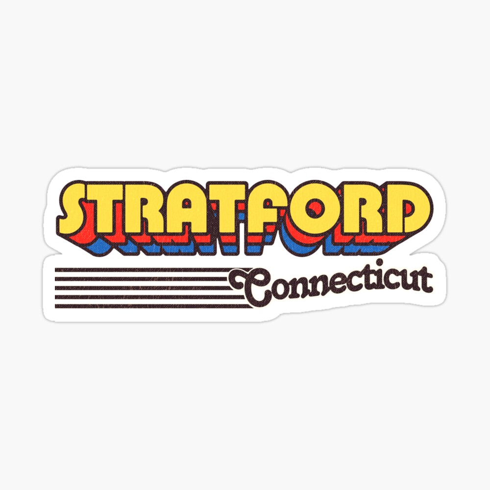 Stratford, Connecticut | Retro Stripes Sticker