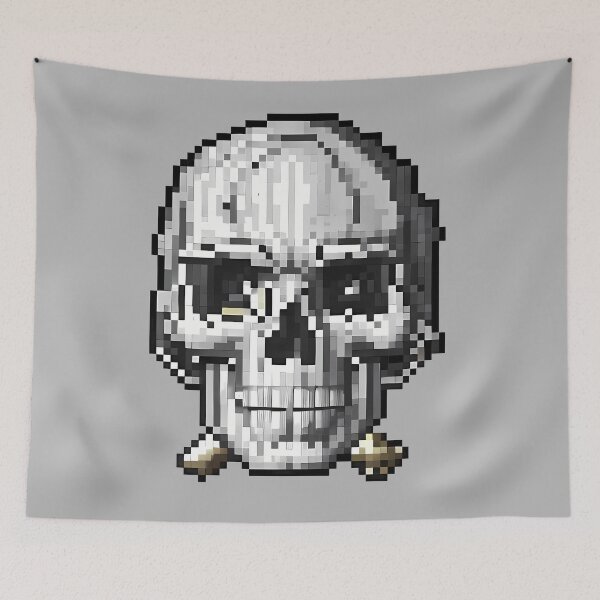 Item preview, Pixel art retro game skull. designed and sold by twisted-dot.