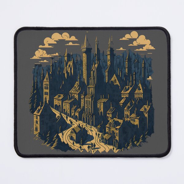 Item preview, Medieval Cityscape Abstarct cartoon designed and sold by MoxieVibe.