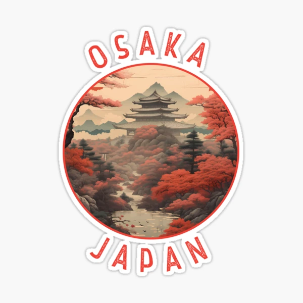 Osaka Japan Retro Distressed Circle | Sticker