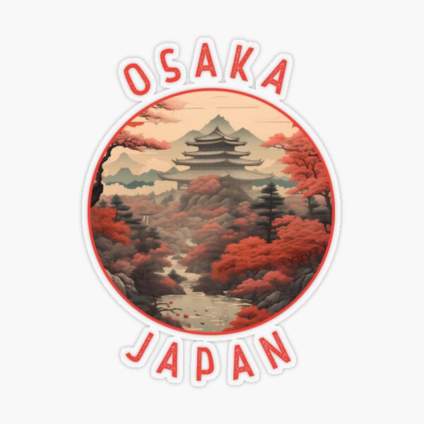 Osaka Japan Retro Distressed Circle | Sticker