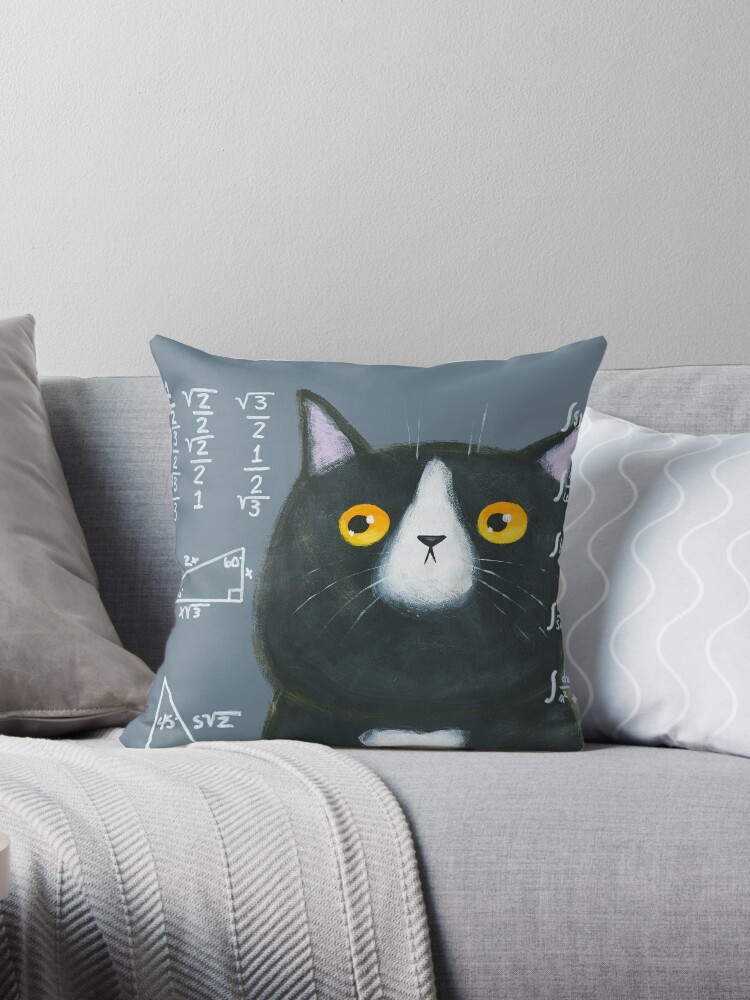 Ameowican Gothic Calico And Tuxedo Cat Throw Pillow Cushion Cover