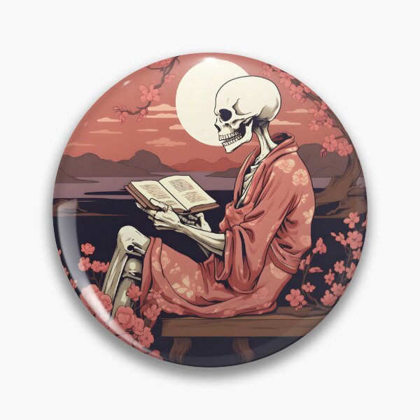 Item preview, Enchanted Skeleton Immersed in the Joy of Reading - Reading Cartoon Characters designed and sold by Ordinary Life Works.
