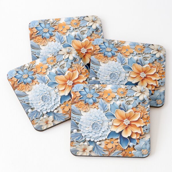 Item preview, Light blue and light orange flower HD designed and sold by EternityLoves.