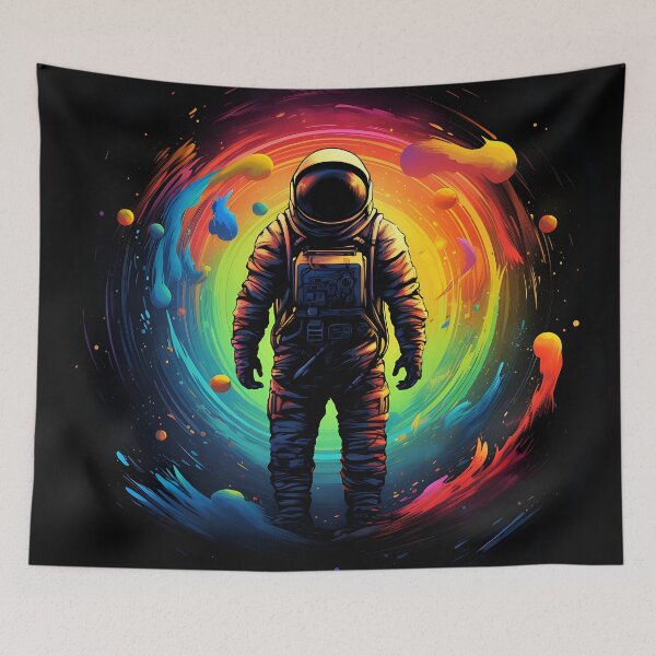 Item preview, Astronaut in Space on Colorful Canvas designed and sold by ArtisimoStudio.