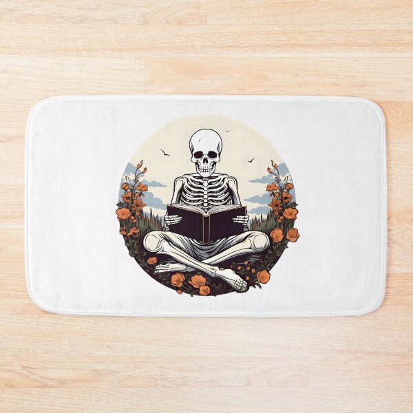 Item preview, Enchanted Skeleton Immersed in the Joy of Reading - Reading Cartoon Characters designed and sold by Ordinary Life Works.