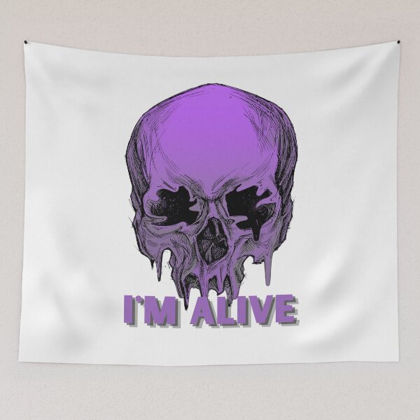 Item preview, Horror spooky Halloween Iam Alive Skull Art  designed and sold by OlivedesignsIN.