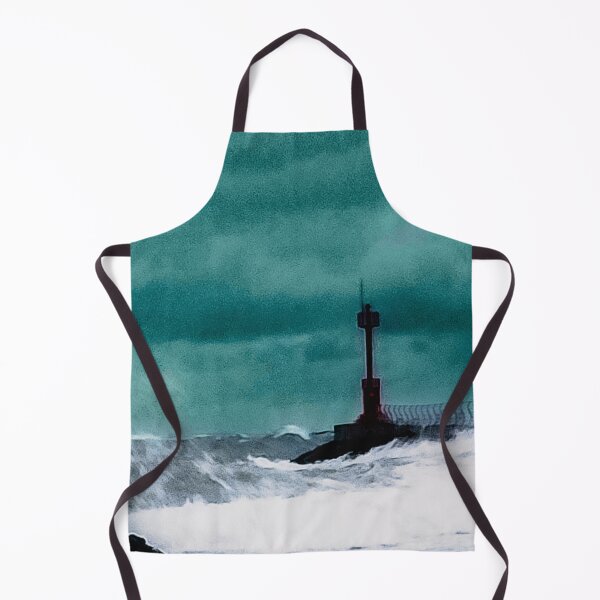Item preview, Breakwater and lighthouse in Gimnyeong, Jeju, flooded by strong waves in a typhoon. designed and sold by human8891.