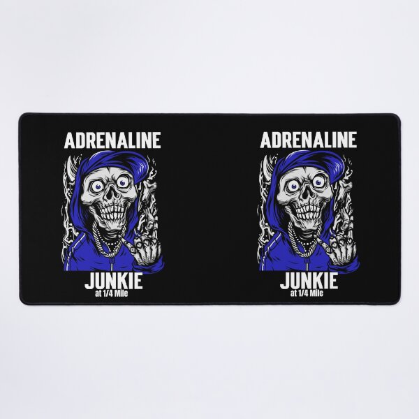 Artikelvorschau, Adrenalinjunkie bei 1/4 Mile Racing Skull Race Track Drag Strip Drag Racing Drag Racer Street Racer entworfen und verkauft von CarantinedChaos.