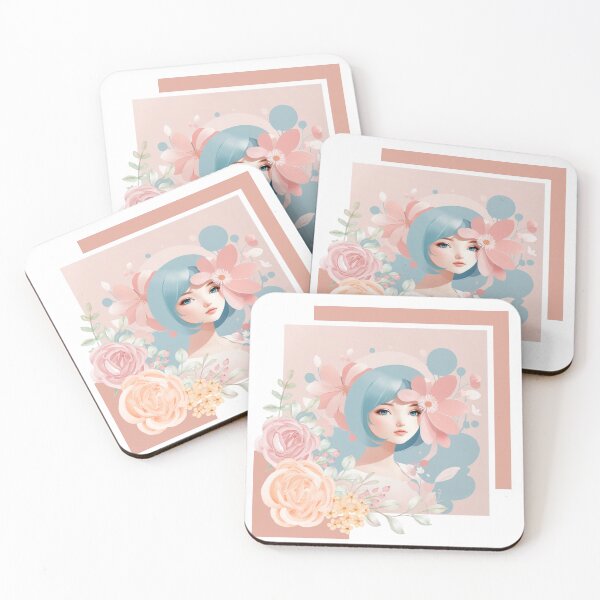 Item preview, Beautiful woman with babyblue hair, pastel tones designed and sold by Piano-pn.