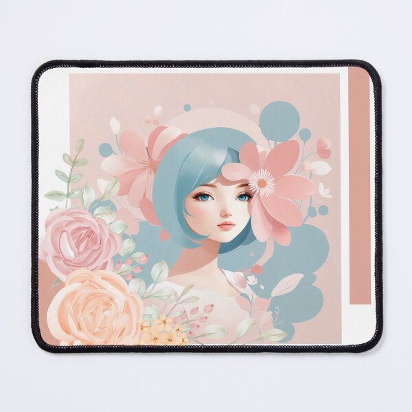 Item preview, Beautiful woman with babyblue hair, pastel tones designed and sold by Piano-pn.