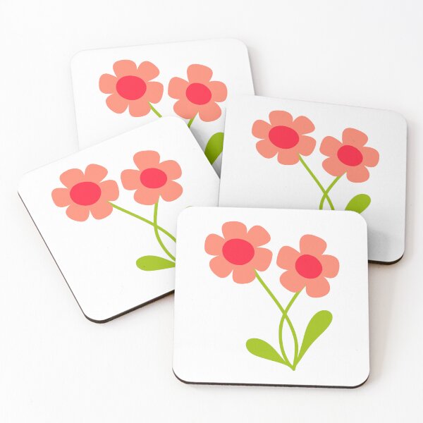 Item preview, Coral Red Bright Flower Cluster designed and sold by Nicola-Rowe.