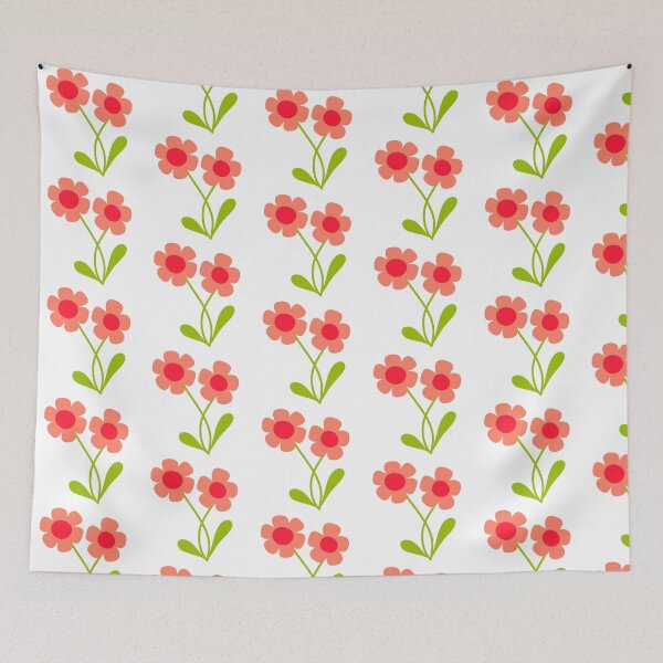 Item preview, Coral Red Bright Flower Cluster designed and sold by Nicola-Rowe.