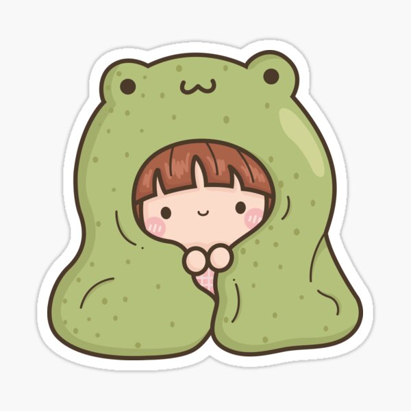 Girl Inside Blanket Sticker
