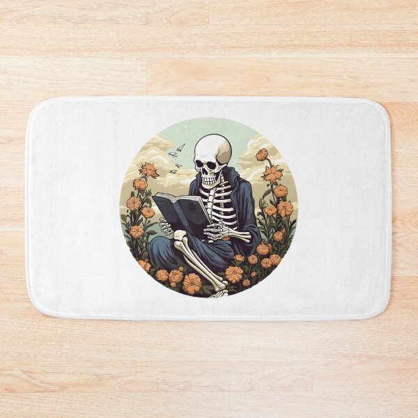 Item preview, Enchanted Skeleton Immersed in the Joy of Reading - Reading Cartoon Characters designed and sold by Ordinary Life Works.