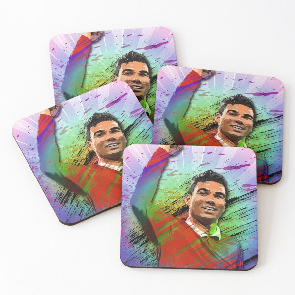 Item preview, Man Utd Casemiro Colorful Abstract Illustration Portrait designed and sold by VibesAndVision.